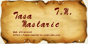 Tasa Maslarić vizit kartica